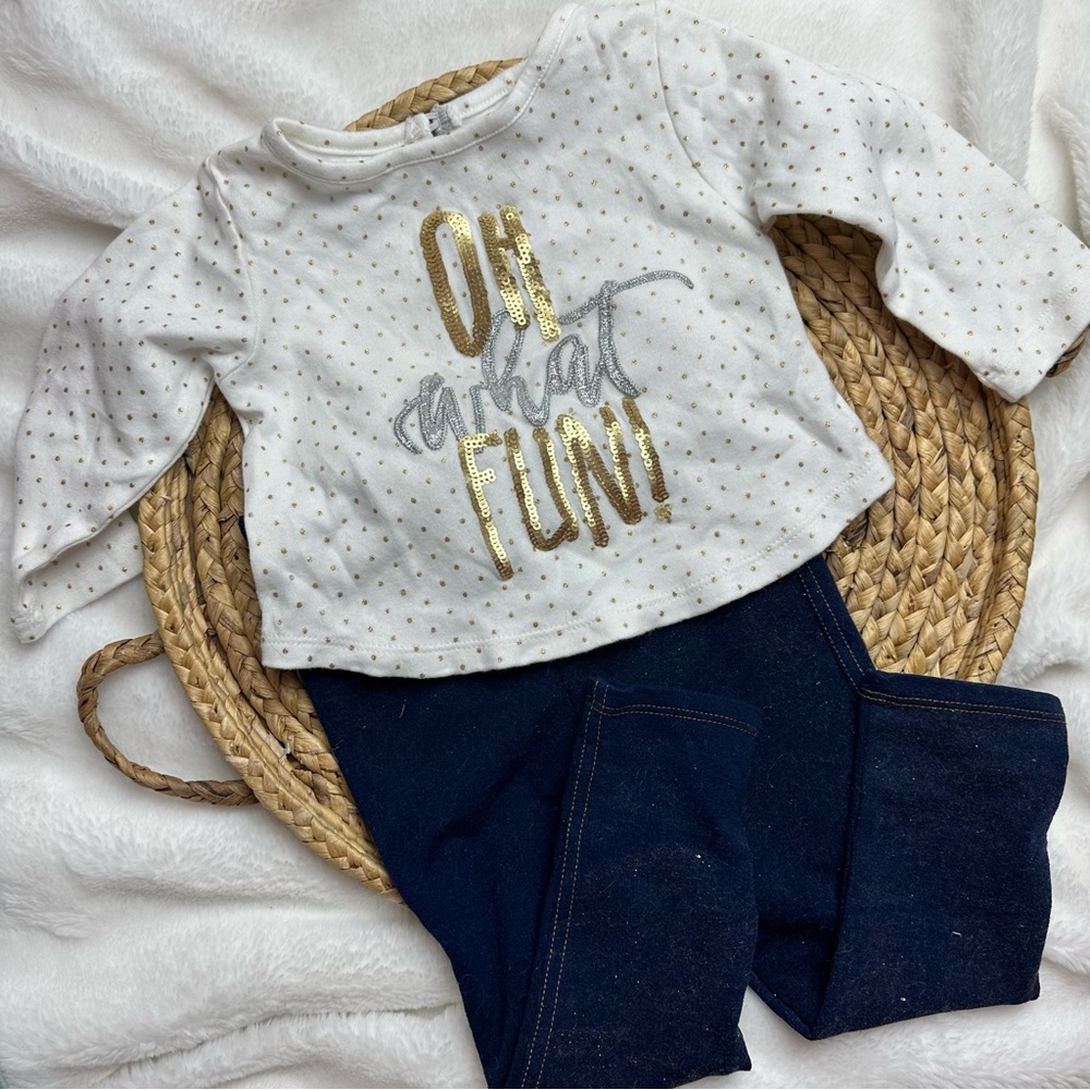 12/18m Mud Pie “Oh What Fun” Holiday Outfit